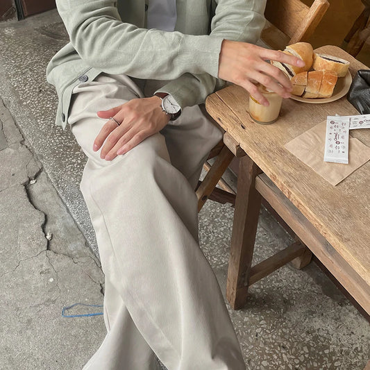 Fashionable Mens Suit Trousers Streetwear Vintage