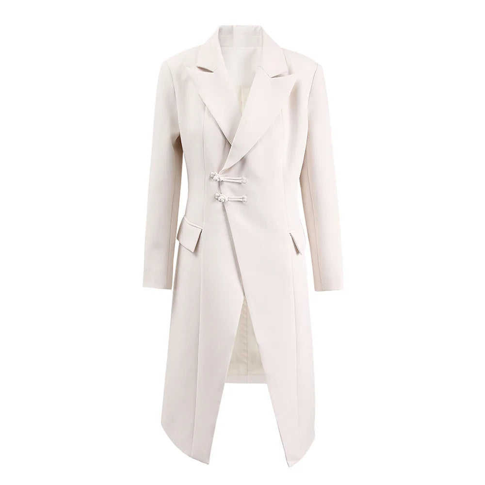 Retro Waist Opening Women's Coat
