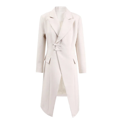 Retro Waist Opening Women's Coat