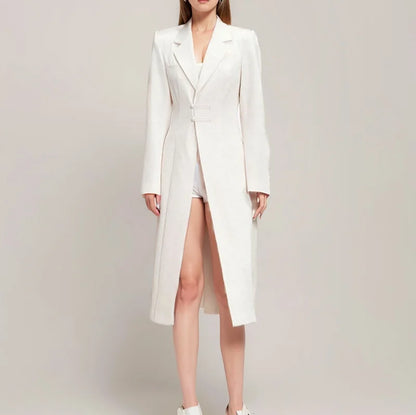 Retro Waist Opening Women's Coat