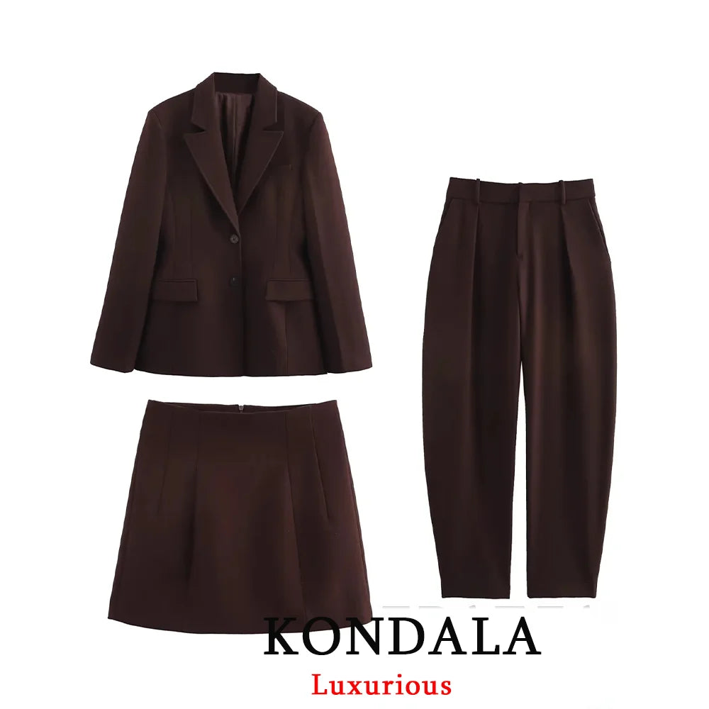 KONDALA Chic Tailored Three-Piece Set