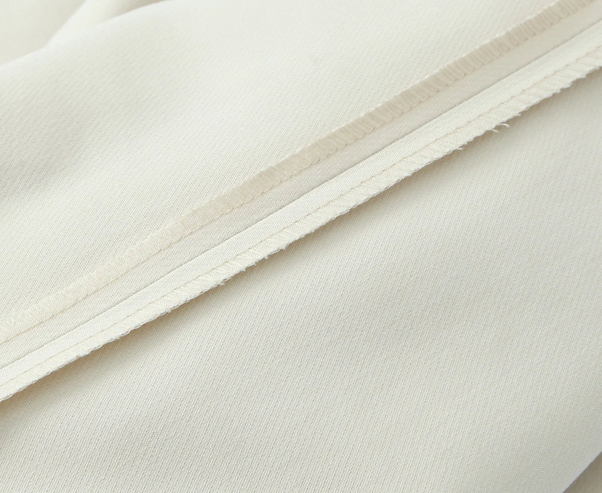 Beige Pants Set O-Neck Blazer  Tailored Jacket