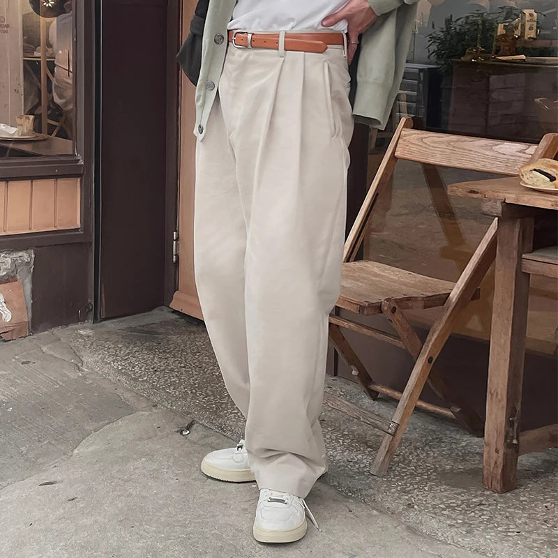 Fashionable Mens Suit Trousers Streetwear Vintage