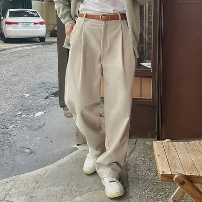 Fashionable Mens Suit Trousers Streetwear Vintage