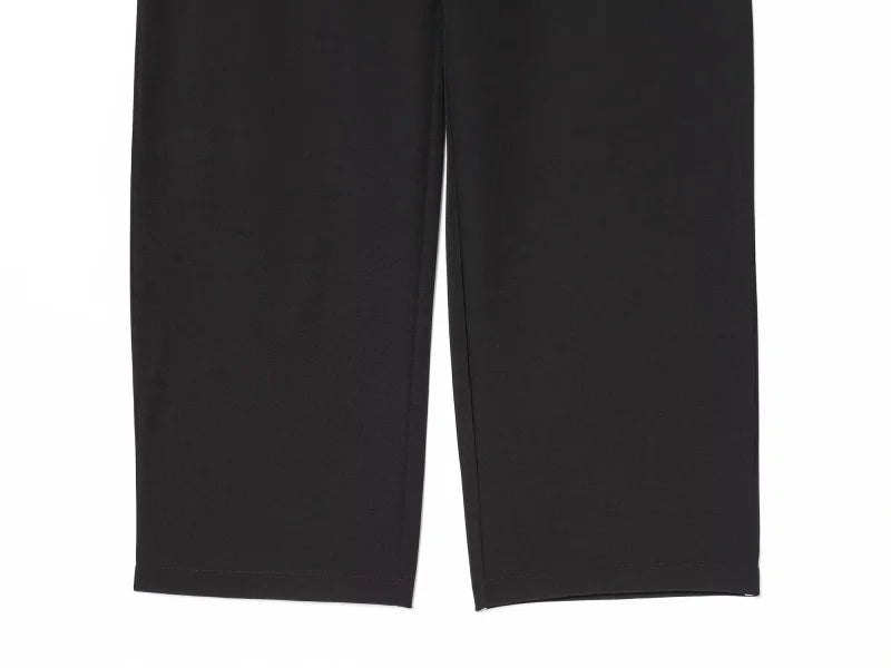 Three-dimensional cut high collar slim suit jacket & matching casual trousers
