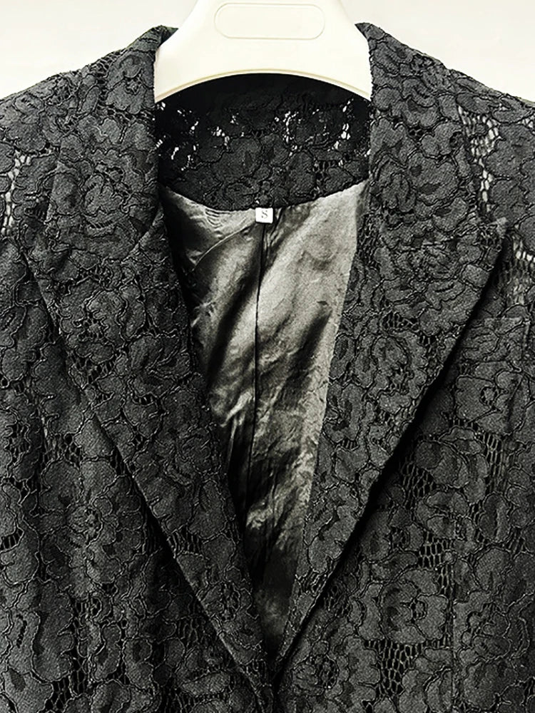 The Noir Tailored Lace Suit Set