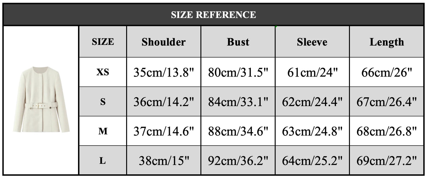 Beige Pants Set O-Neck Blazer  Tailored Jacket