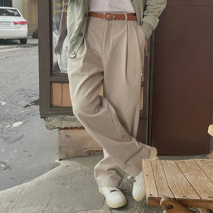 Fashionable Mens Suit Trousers Streetwear Vintage