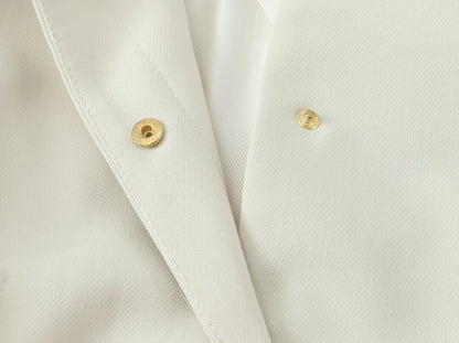 Beige Pants Set O-Neck Blazer  Tailored Jacket