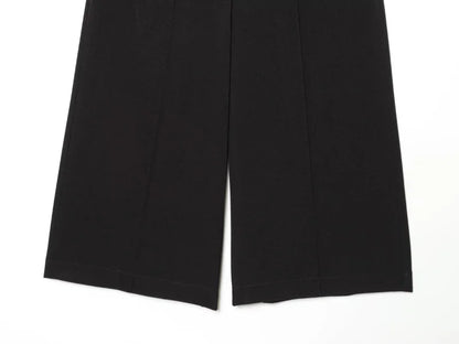 Three-dimensional cut high collar slim suit jacket & matching casual trousers