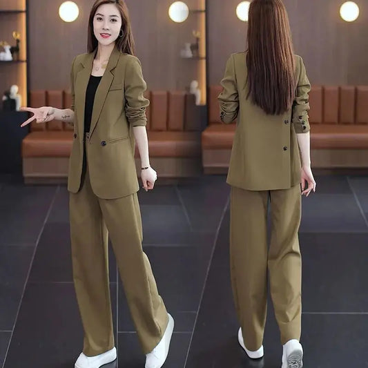 Two Piece Elegant Casual Blazers Pants Matching Set