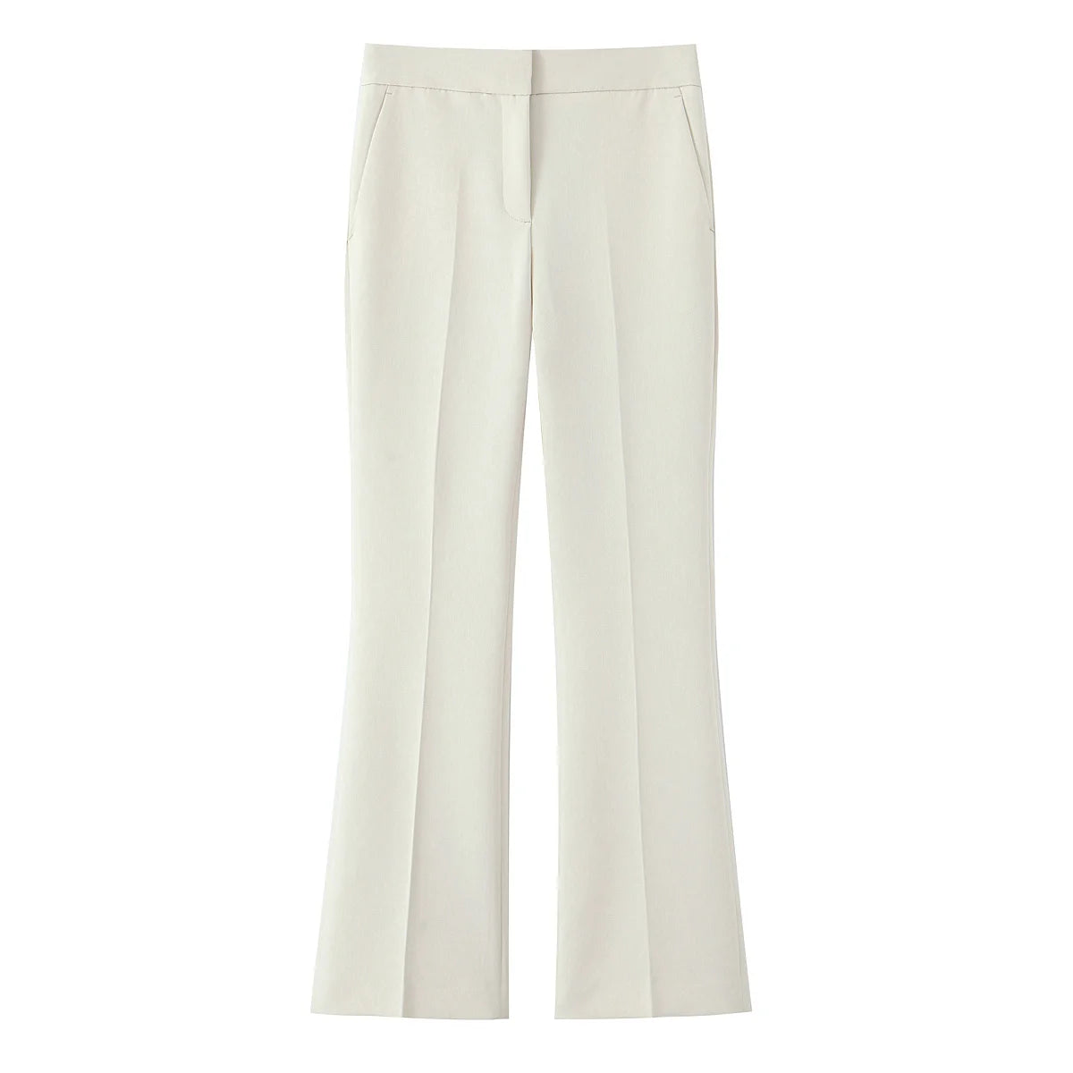 Beige Pants Set O-Neck Blazer  Tailored Jacket