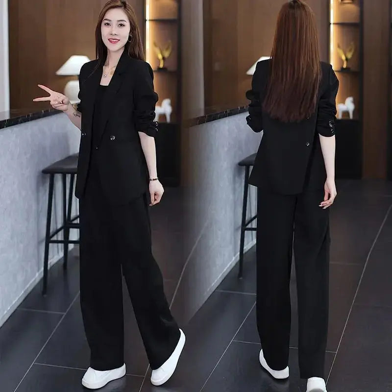 Two Piece Elegant Casual Blazers Pants Matching Set
