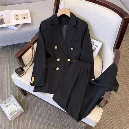 Elegant Tops Coat Blazers Pants Sets
