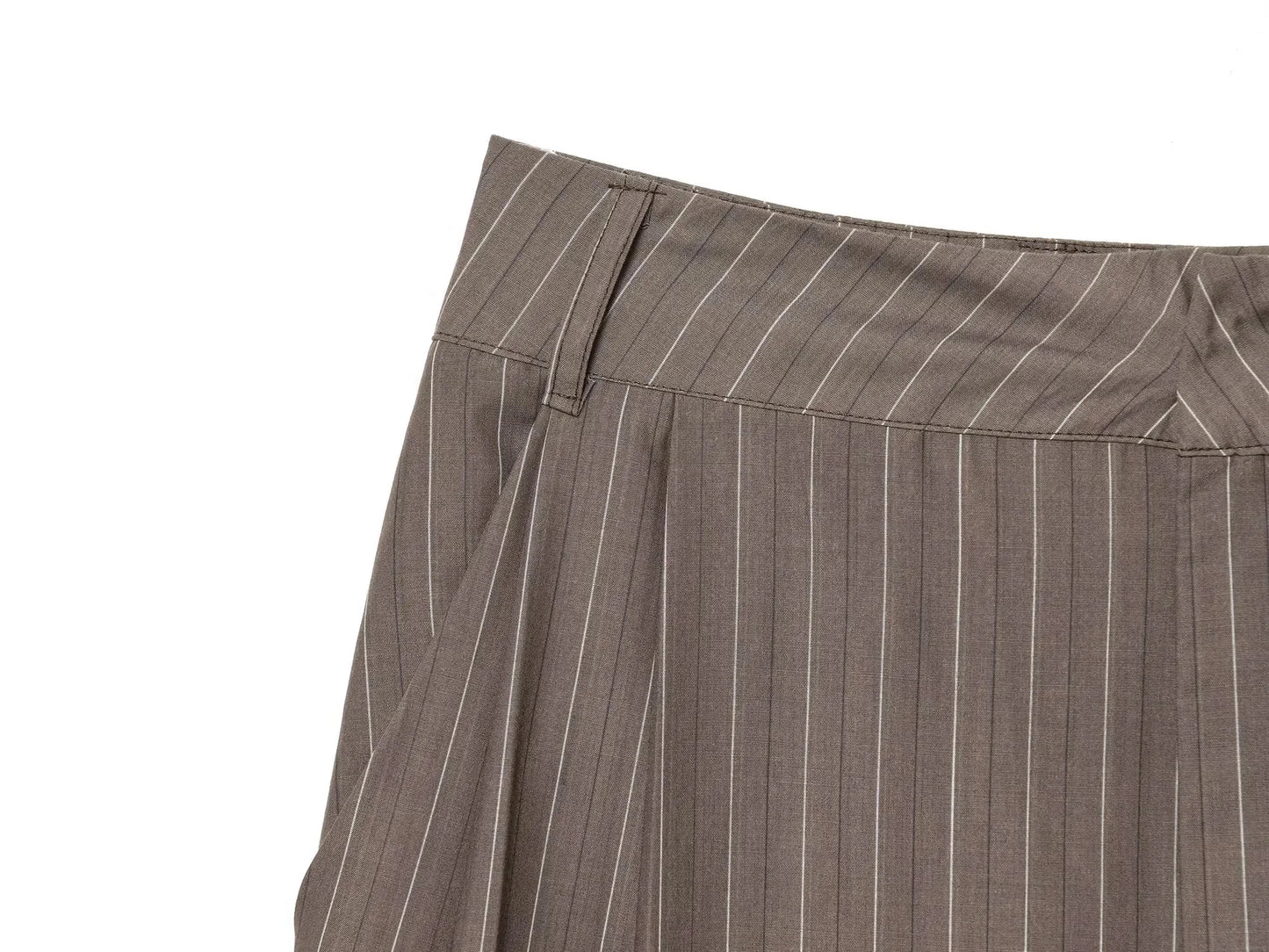 Elegant Brown Sashes Loose Single Breasted Blazers Chic Wide Leg Pant Set