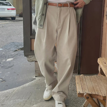 Fashionable Mens Suit Trousers Streetwear Vintage