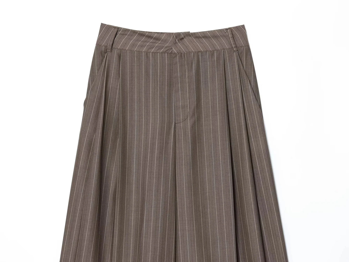 Elegant Brown Sashes Loose Single Breasted Blazers Chic Wide Leg Pant Set