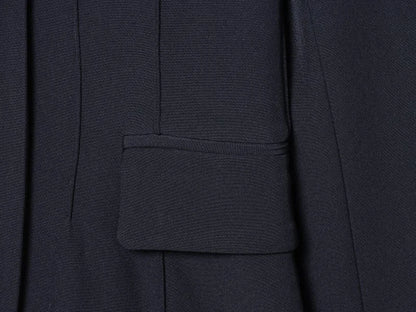 Three-dimensional cut high collar slim suit jacket & matching casual trousers