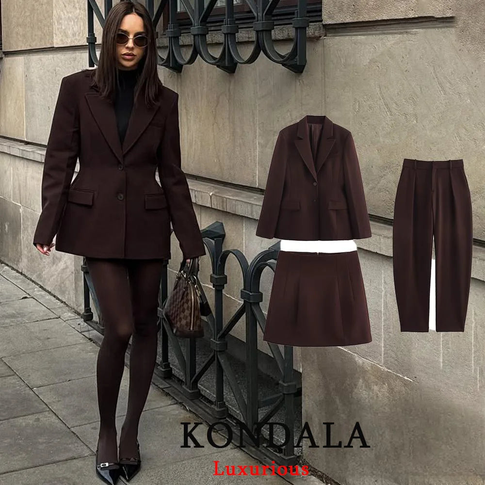 KONDALA Chic Tailored Three-Piece Set