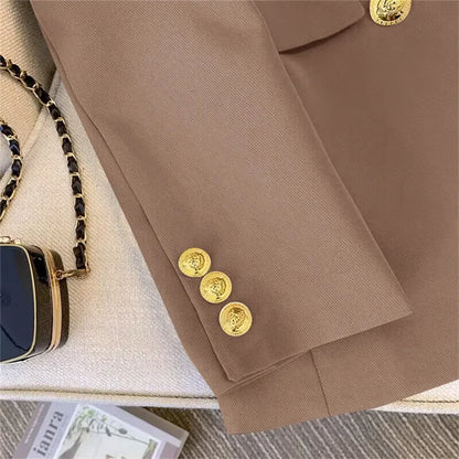 Elegant Tops Coat Blazers Pants Sets