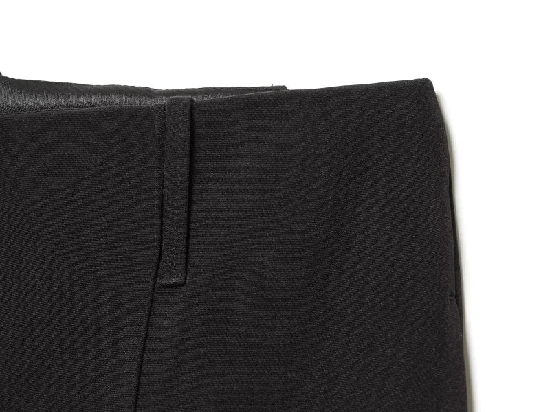 Three-dimensional cut high collar slim suit jacket & matching casual trousers