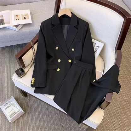 Elegant Tops Coat Blazers Pants Sets