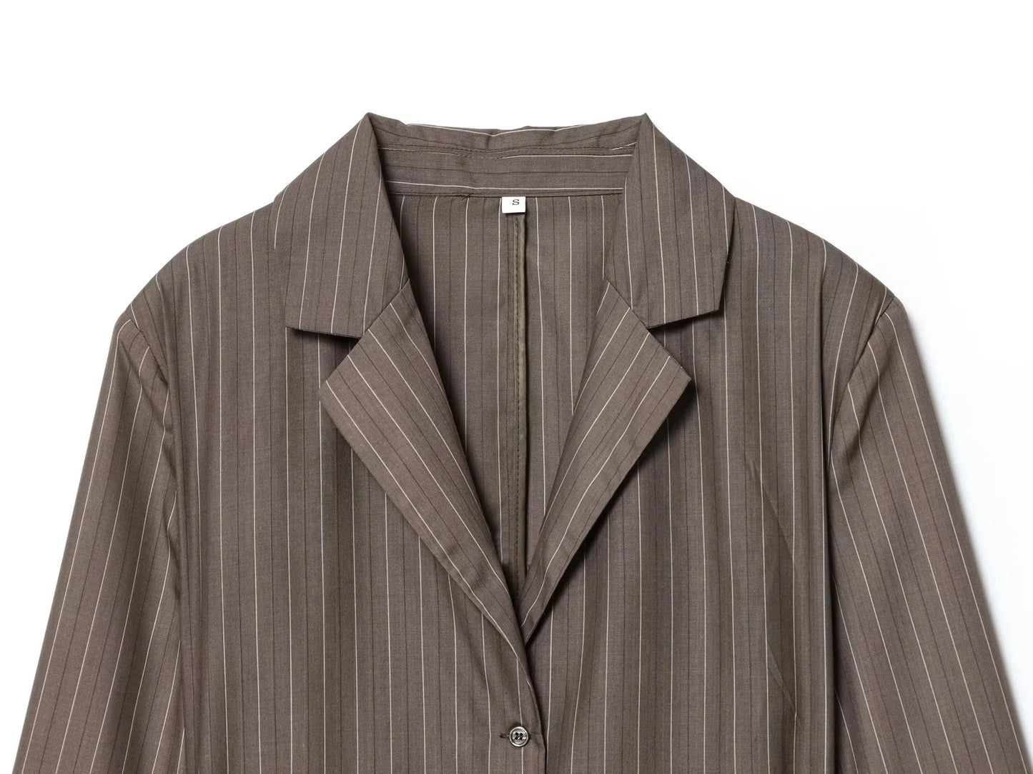 Elegant Brown Sashes Loose Single Breasted Blazers Chic Wide Leg Pant Set