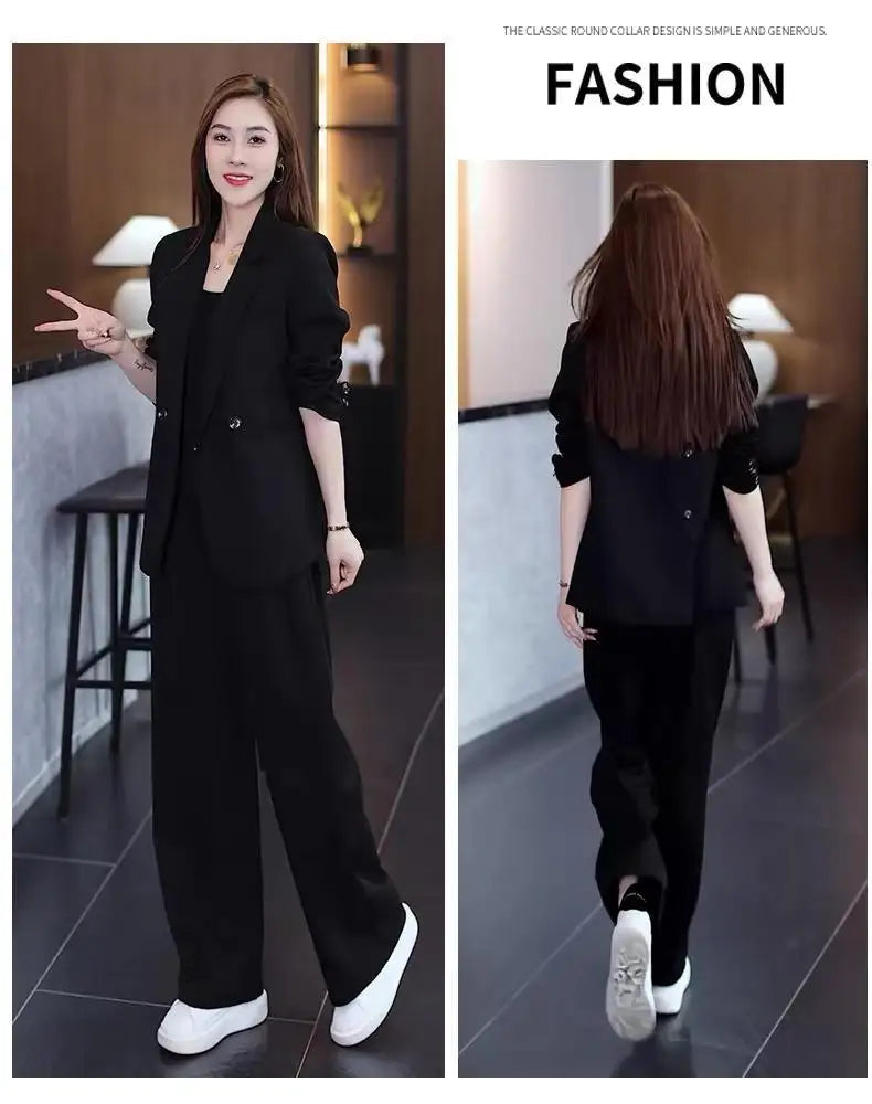 Two Piece Elegant Casual Blazers Pants Matching Set
