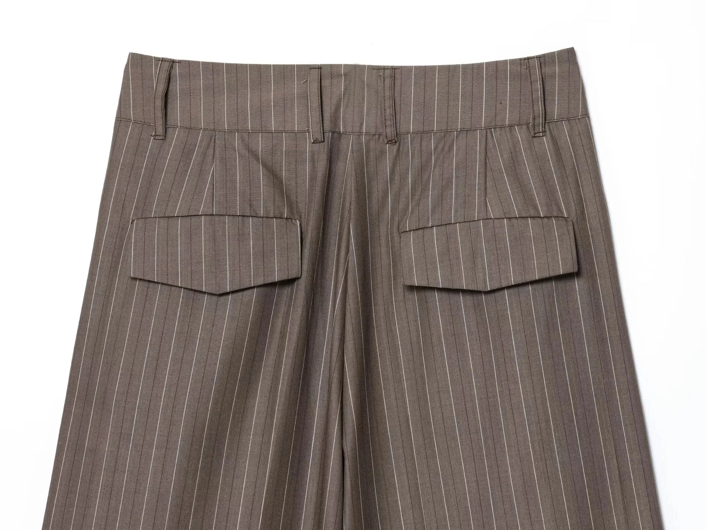 Elegant Brown Sashes Loose Single Breasted Blazers Chic Wide Leg Pant Set