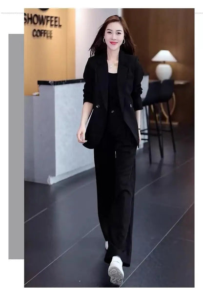 Two Piece Elegant Casual Blazers Pants Matching Set