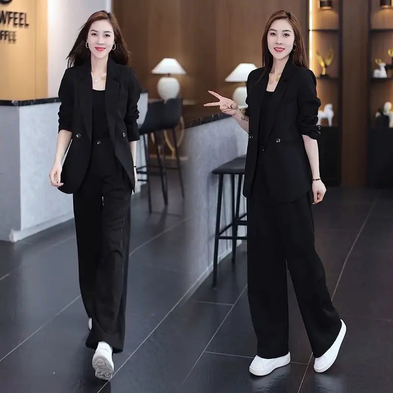 Two Piece Elegant Casual Blazers Pants Matching Set