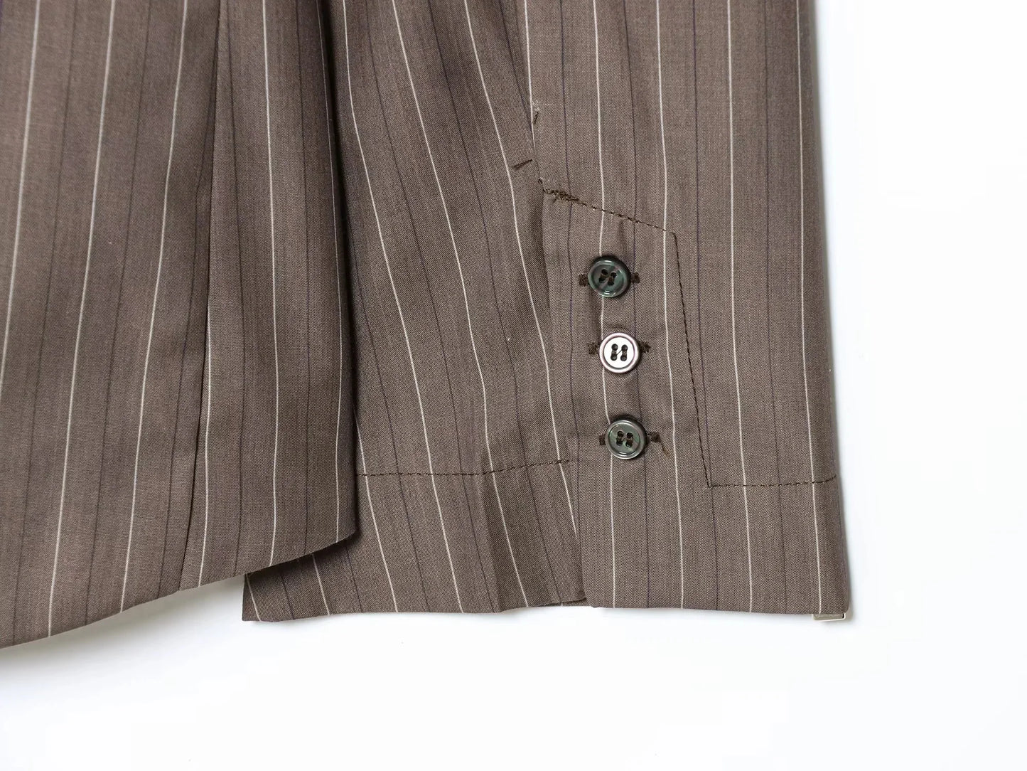 Elegant Brown Sashes Loose Single Breasted Blazers Chic Wide Leg Pant Set