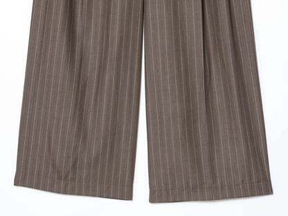 Elegant Brown Sashes Loose Single Breasted Blazers Chic Wide Leg Pant Set