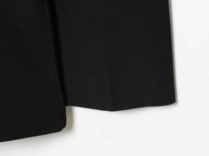 Three-dimensional cut high collar slim suit jacket & matching casual trousers